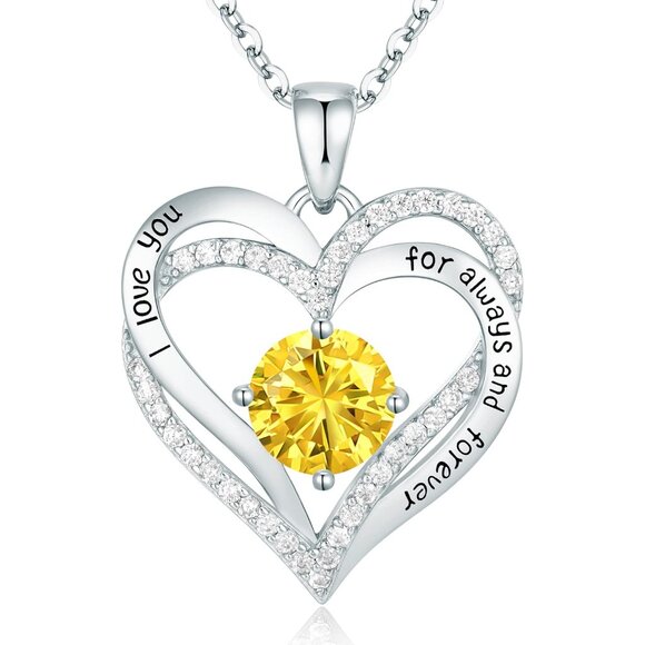 Forever Love Heart Necklaces for Women Wedding Anniversary Birthday Mothers Da